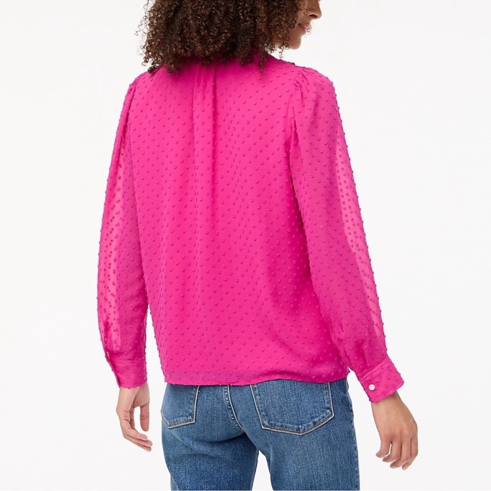 J Crew swiss dot overlay button up size small - Picture 2 of 11